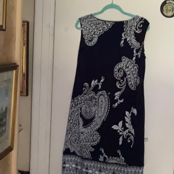 JM COLLECTION Navy Blue Medium Beaded Accents Dress - Picture 3 of 5